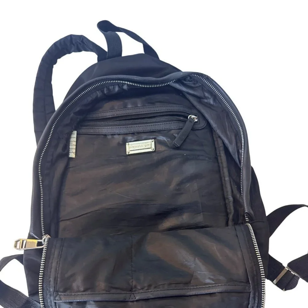 Madden Girl Black Nylon Backpack With Zippered Compartments & Adjustable Straps